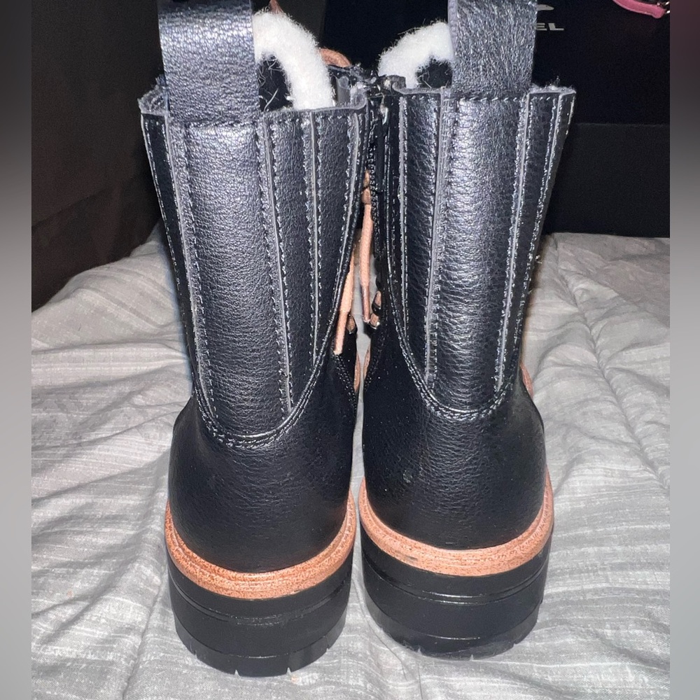 Shearling Combat Boots - Picture 2 of 7